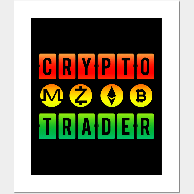 Crypto Trader Bitcoin HODL Blockchain Colorful Wall Art by theperfectpresents